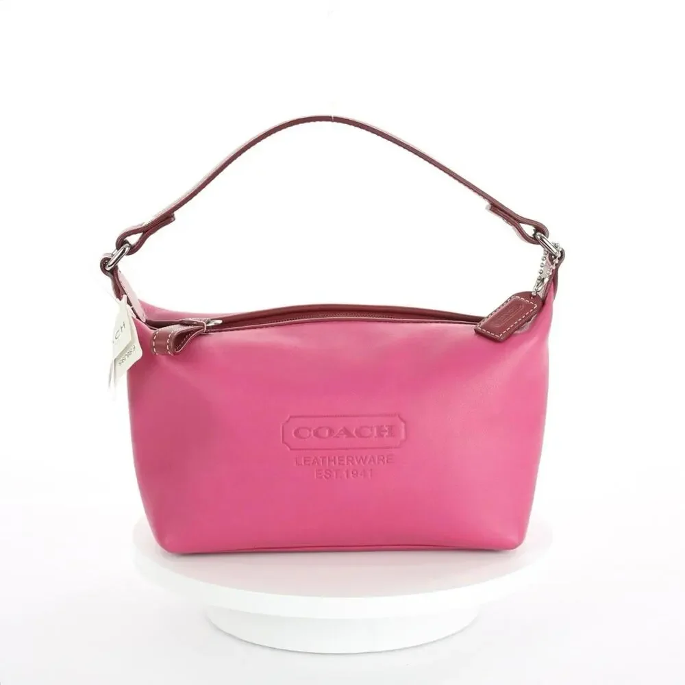 Coach Vintage Pink Leather Mini Cosmetic Pouch Bag